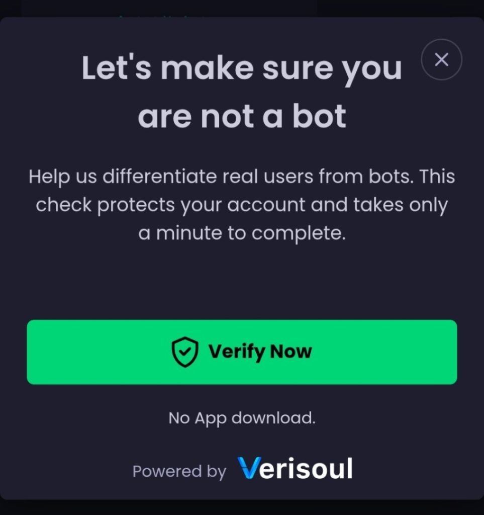 本人確認をするため他のページに行きます